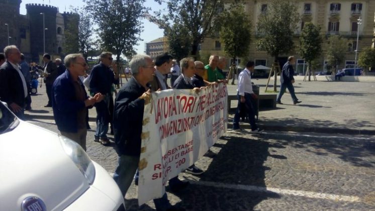 Corteo di protesta dei lavoratori precari delle coperative