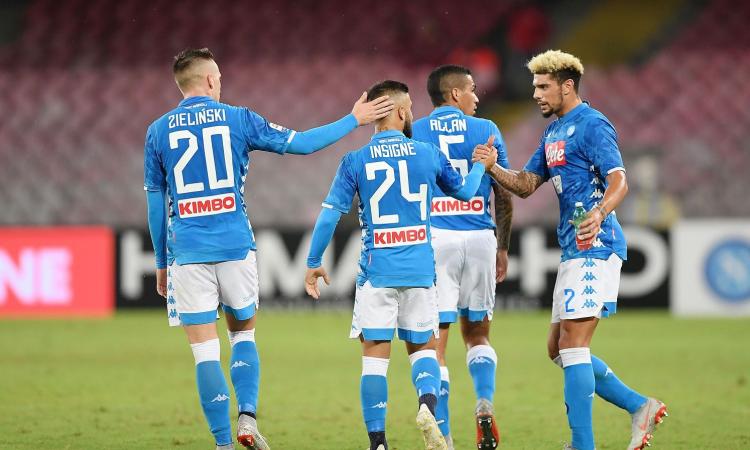 Il Napoli batte il Sassuolo 2 a 0: in gol Ounas e Insigne