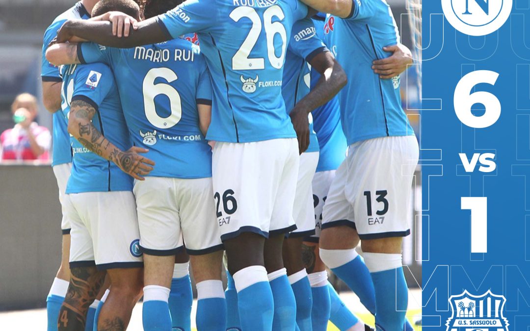 Napoli Sassuolo: azzurri a valanga sui neroverdi, finisce 6-1 ma le curve protestano