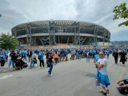 Al Maradona maxischermi per festeggiare lo scudetto degli azzurri…