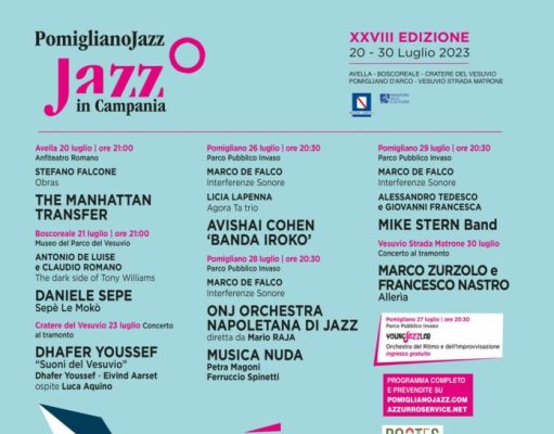 Dal 20 al 30 Luglio la XXVIII Edizione del Pomigliano Jazz Festival Dal 20 al 30