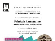 Al Teatro Mercadante la presentazione del libro “Fabrizia Ramondino. Modi per sopravvivere. Gli scritti politici ” di Mirella Armiero Al Teatro