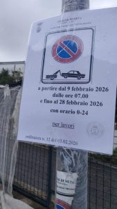 Chiusa un'area parcheggio pubblica