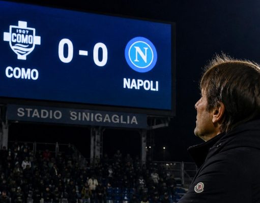 Como–Napoli 0-0, Conte: “Buona prestazione su un campo difficile”