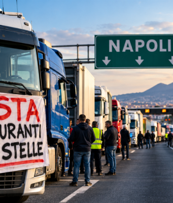 Caro carburanti, i camion si fermano e l’Italia rischia la paralisi: proteste anche in Campania