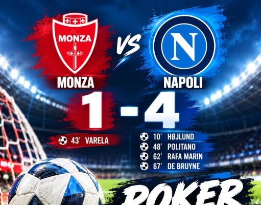 Monza-Napoli 1-4: Højlund apre, Politano trascina gli azzurri. Poker nel segno della reazione